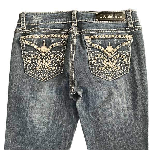 LA Idol USA - Women’s Rhinestone Jeans Sz9 - Picture 7 of 9